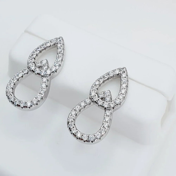 "925 Sterling Silver Cubic Zirconia Earrings,  U19254680 - Picture 8 of 11